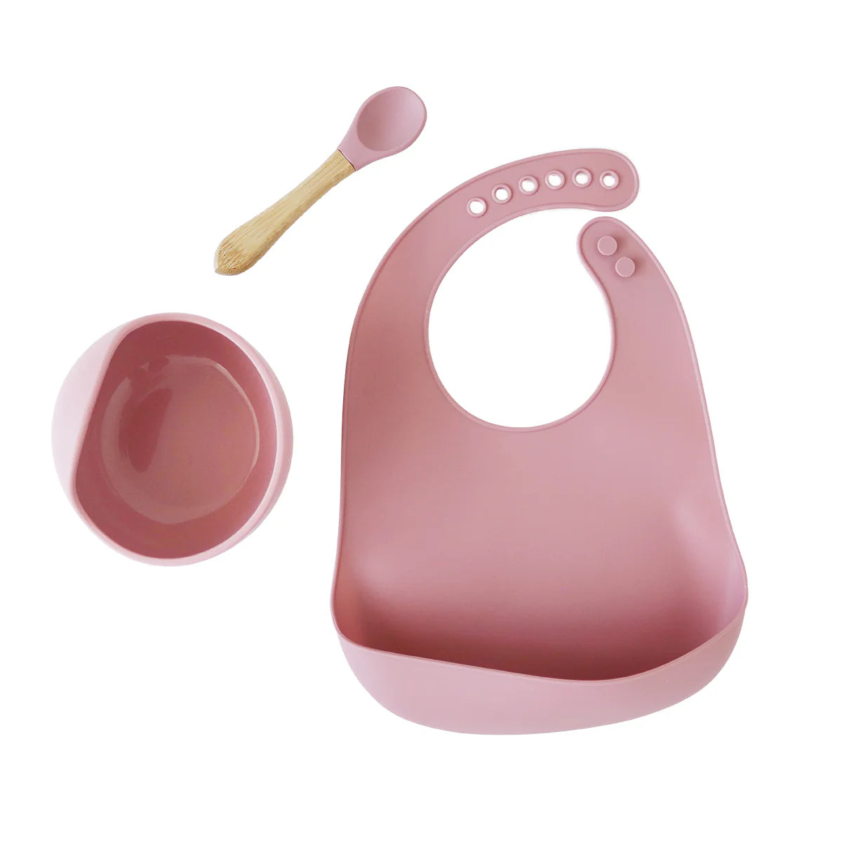 Back To Nature Silicone Feeding Set 3pc - Pink