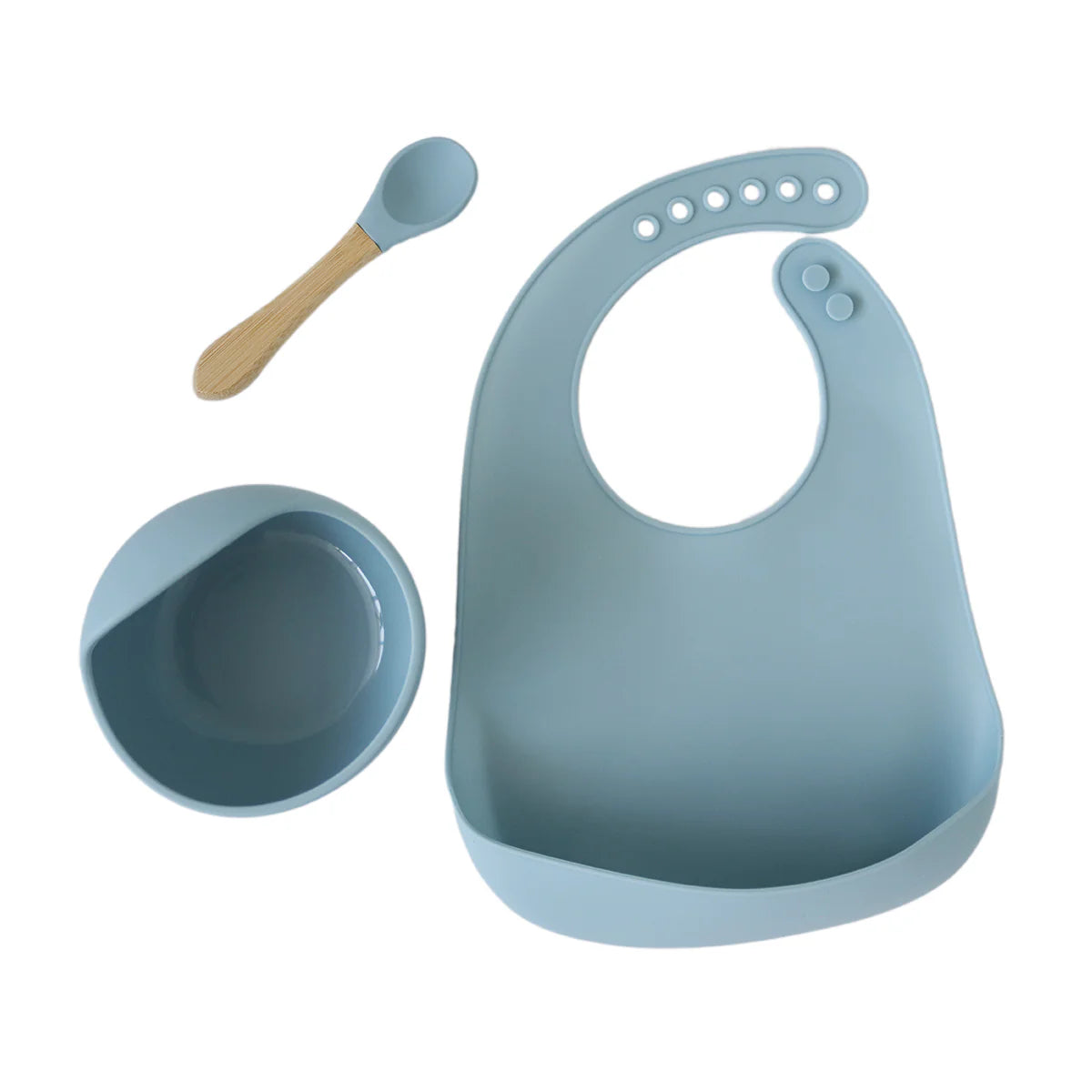 Back To Nature Silicone Feeding Set 3pc - Blue