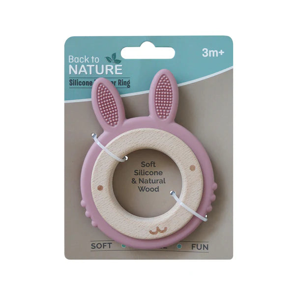 Back To Nature Teether Ring – Rabbit - Pink