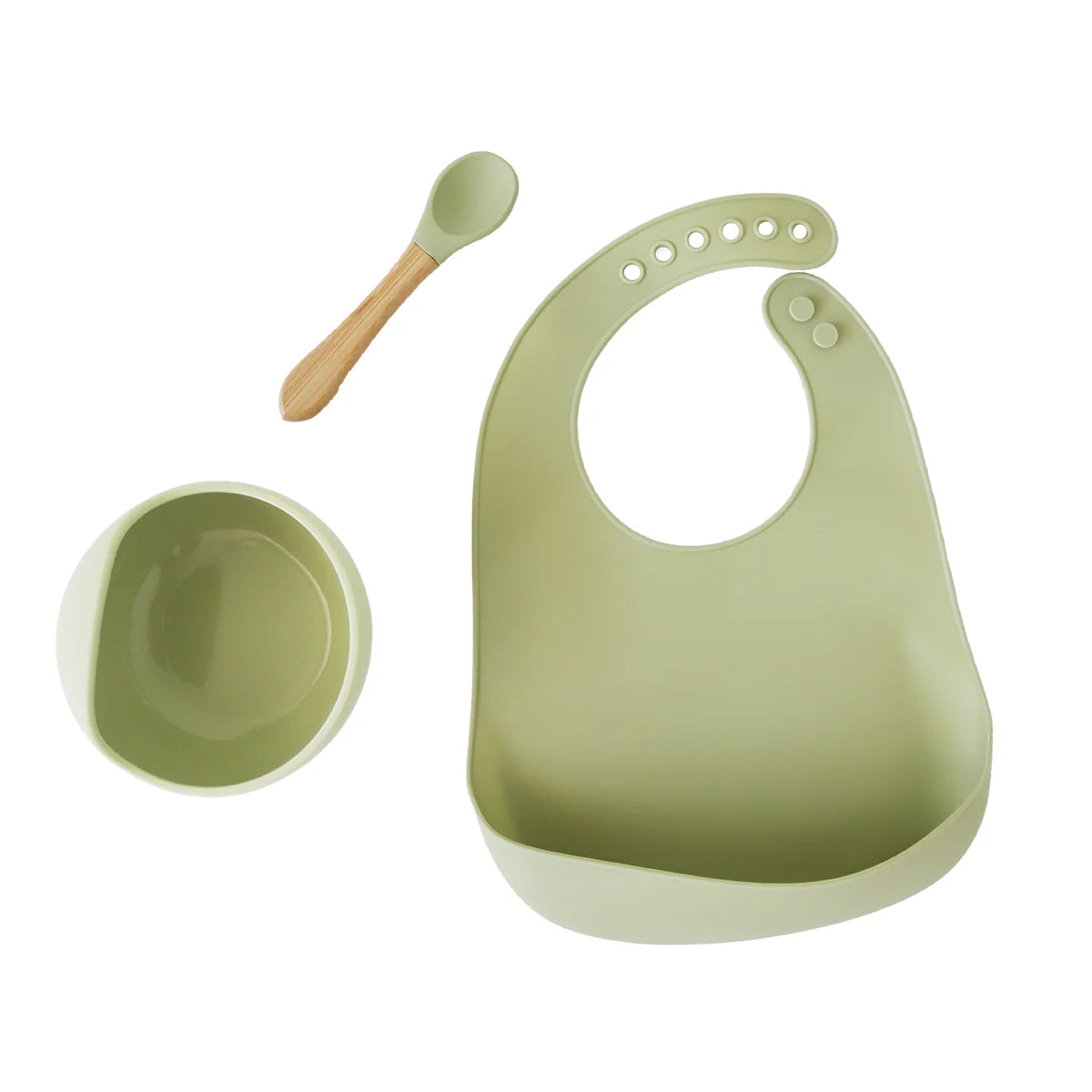 Back To Nature Silicone Feeding Set 3pc - Green