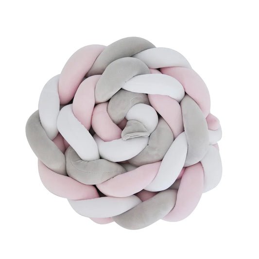 Snuggletime Braided Cot Bumper - Pink