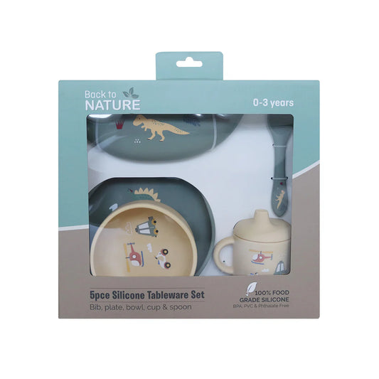 Back To Nature – 5pc Character Silicone Feeding Set - Dino