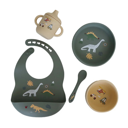 Back To Nature – 5pc Character Silicone Feeding Set - Dino