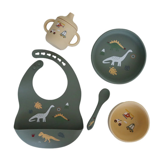 Back To Nature – 5pc Character Silicone Feeding Set - Dino
