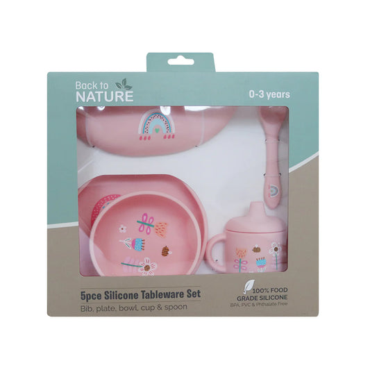 Back To Nature – 5pc Character Silicone Feeding Set - Rainbow