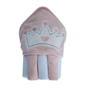 Snuggletime Hooded Towel and 3 Washcloths -Princess