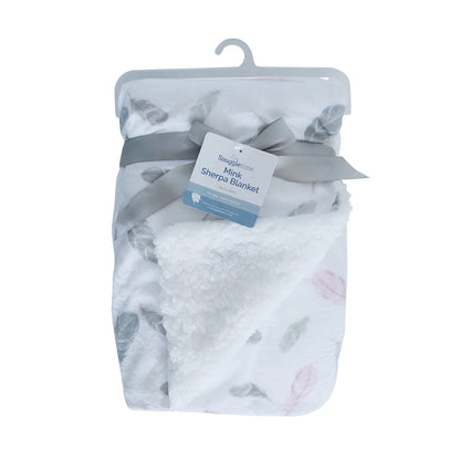 Snuggletime Mink Sherpa Blanket – Pink Feather