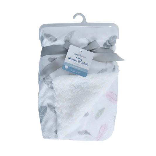 Snuggletime Mink Sherpa Blanket – Pink Feather
