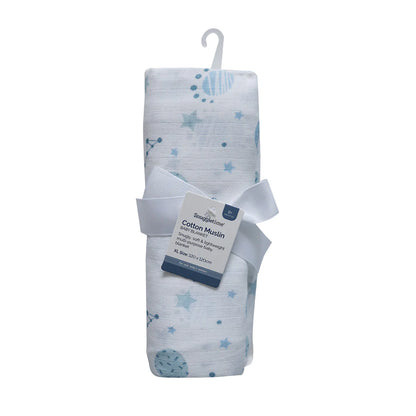 Snuggletime Cotton Muslin Receiver - Blue Stars