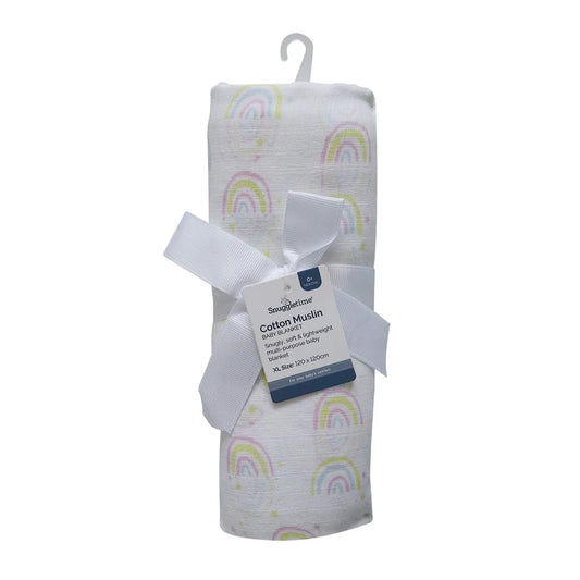 Snuggletime Cotton Muslin Receiver - Rainbow