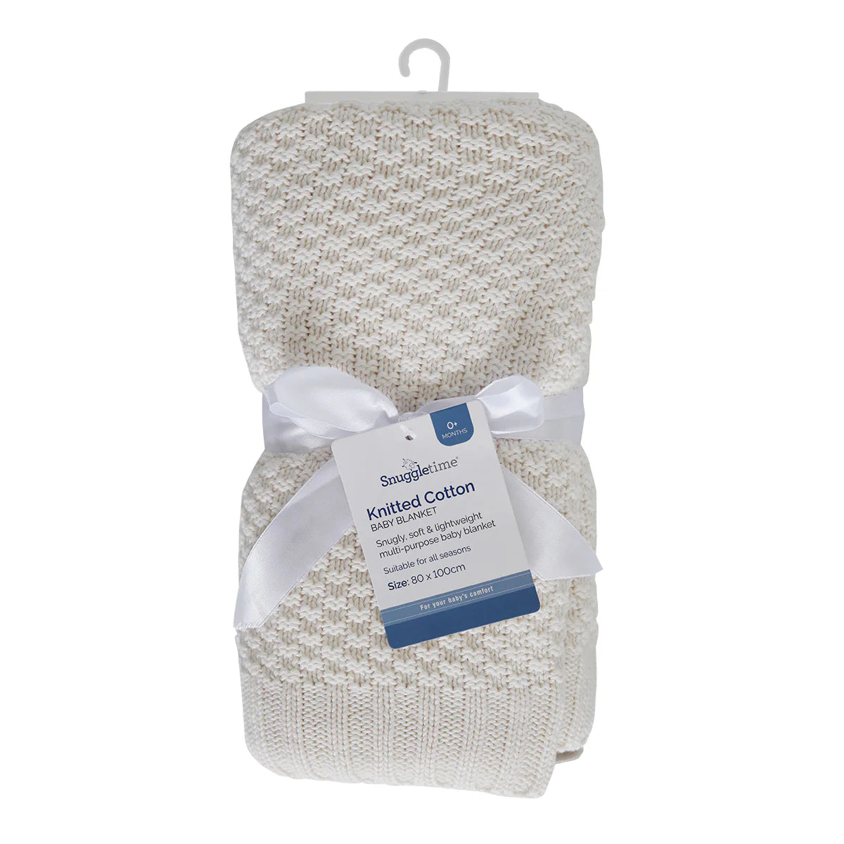 Snuggletime Knitted Cotton Blanket - Ivory