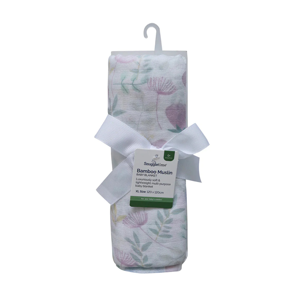 Snuggletime Bamboo Muslin Receiver - Pink Blossom