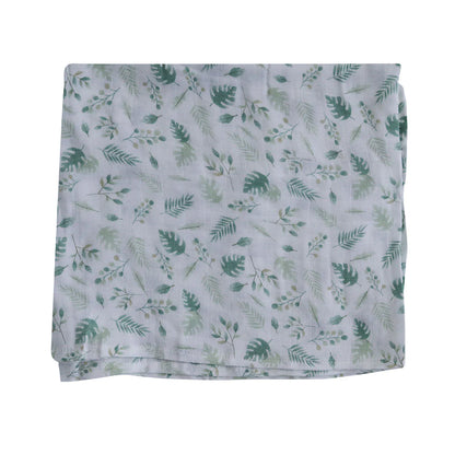 Snuggletime Bamboo Muslin Receiver - Green Leaf