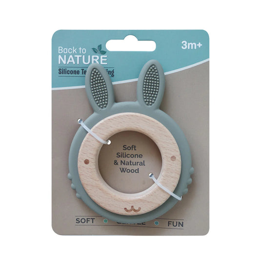 Back To Nature Teether Ring – Rabbit - Green
